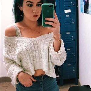 chenille cream sweater